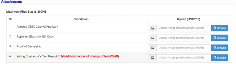 Required Documents for LESCO Name Load Tariff Change